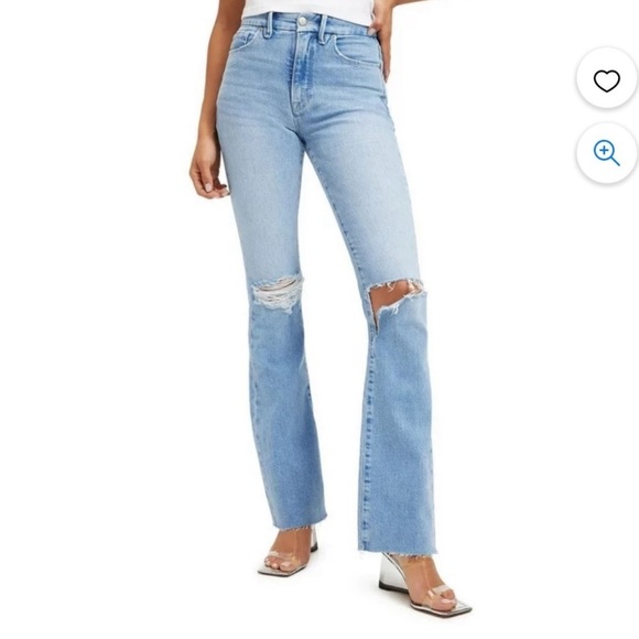 Denim - New with tags Good America Good Classic Boot Leg Ripped Knee Jeans 8/29